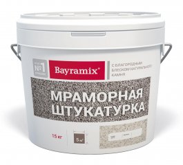 Штукатурка мраморная Bayramix / Байрамикс средняя фракция N 0,5-1,0 мм цвет Magnolia White-N 15 кг