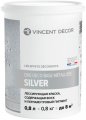 Лессирующая декоративная краска Vincent Decor Cire Deco Base Metallisee Silver / Винсент Декор Сир Деко База Металлизе Силвер содержащая воск 0,8 л