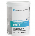 Лессирующая декоративная краска Vincent Decor Cire Deco Base Metallisee Perle / Винсент Декор Сир Деко База Металлизе Перль содержащая воск 0,8 л